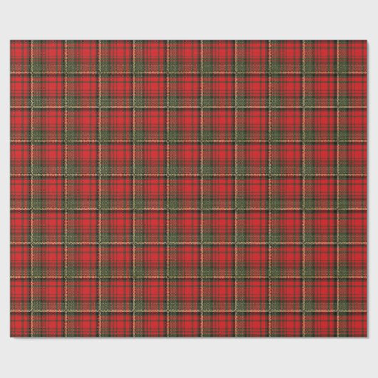 Plaid Groene en Rode Kerstmis Cadeaupapier (Vlak)