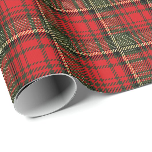 Plaid Groene en Rode Kerstmis Cadeaupapier (Rol Hoek)