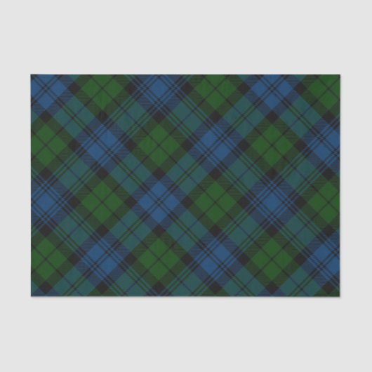 Plaid Groene Familie Feestdagen Rustieke Tartan Tissuepapier (Voorkant)