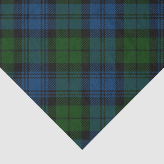 Plaid Groene Familie Feestdagen Rustieke Tartan Tissuepapier (Detail)