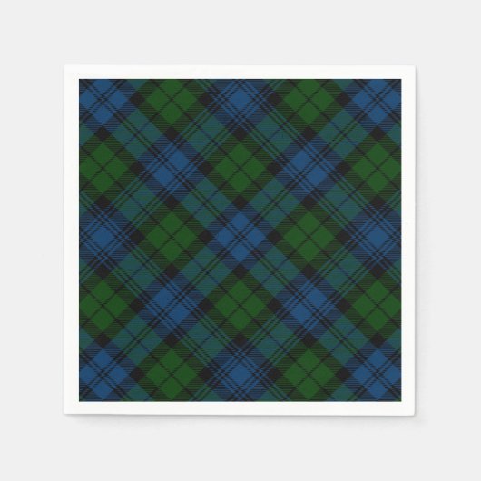 Plaid Groene Kerst Feestdagen Rustiek Tartan Papie Servet (Voorkant)