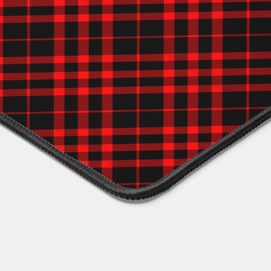 Plaid Grunge Patroon Tartan Cool Retro Zwart & Roo Bureaumat (Hoek)