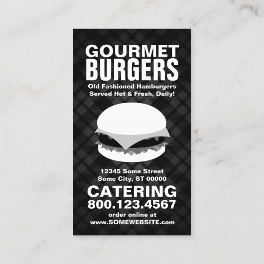 plaid hamburgers punch card klantenkaartje (Achterkant)