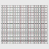 Plaid Happy Celebration Grijs Zilver Rood Plaid Cadeaupapier (Vlak)