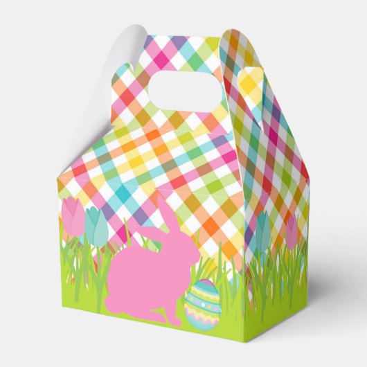 Plaid Happy Easter Gepersonaliseerde geveldoos Bedankdoosjes (Achterkant)