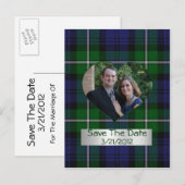 Plaid Hart Foto Opslaan van de datum Briefkaart (Voorkant / Achterkant)