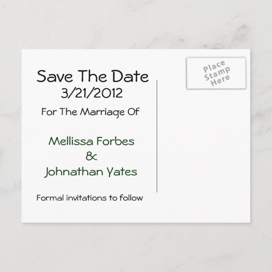 Plaid Hart Foto Opslaan van de datum Briefkaart (Achterkant)