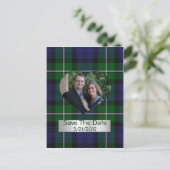 Plaid Hart Foto Opslaan van de datum Briefkaart (Staand voorkant)