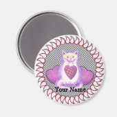 Plaid Heart Cat magneet (Voorkant / Achterkant)