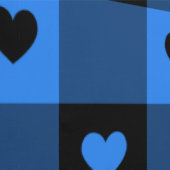 Plaid & Hearts Schattige Plezier Zwart & Blauw Jon Behang (Zoom)