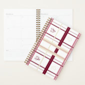 Plaid Hearts Spiral Planner- Whimsical Burgundy  Planner (Display)