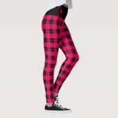Plaid Heet Roze Zwart Gepersonaliseerd Leggings (Rechts)