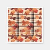Plaid Herfst Herfstbladeren Servet (Voorkant)
