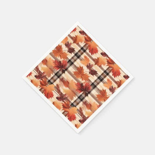 Plaid Herfst Herfstbladeren Servet (Hoek)