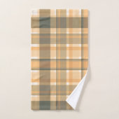 Plaid Herfst Shades Browns Sinaasappel Beige Bad Handdoek (Handdoek)