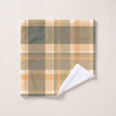 Plaid Herfst Shades Browns Sinaasappel Beige Bad Handdoek (Wasdoekje)