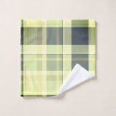 Plaid Herfst Shades Groenen, Grijs, Buttercream Bad Handdoek (Wasdoekje)