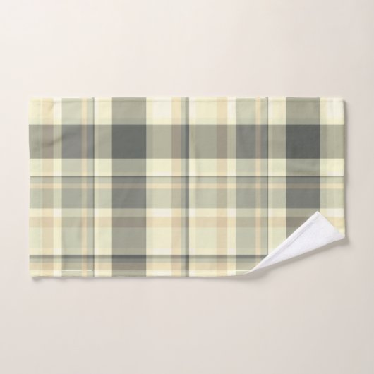 Plaid Herfst Shades Tarwe, Beige, Grijs Bad Handdoek (Handdoek)