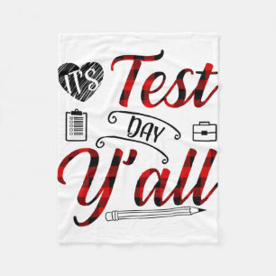 Plaid Het is testdag iedereen Leraar Examen Toetsi Fleece Deken