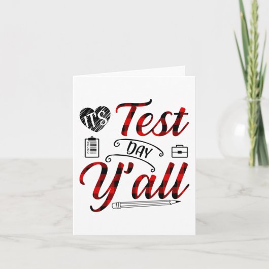 Plaid Het is testdag lang leraar examen testen Kaart (Voorkant)