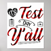 Plaid Het is testdag lang leraar examen testen Poster (Voorkant)
