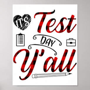 Plaid Het is testdag lang leraar examen testen Poster