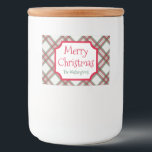 Plaid Holiday Christmas Jar Food Stickers Labels<br><div class="desc">Personaliseer deze feestelijke voedselpotjes door de naam te veranderen. Het ontwerp is van originele kunst.</div>