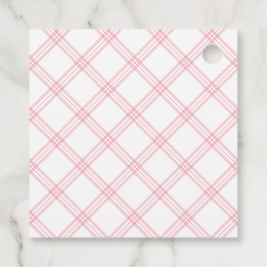 Plaid Holiday Gift Labels - Hot Pink & Red (Achterkant)