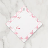 Plaid Holiday Gift Labels - Hot Pink & Red (Achterkant)