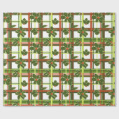 Plaid Holly Christmas Cadeaupapier (Vlak)