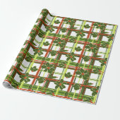 Plaid Holly Christmas Cadeaupapier (Uitgerold)
