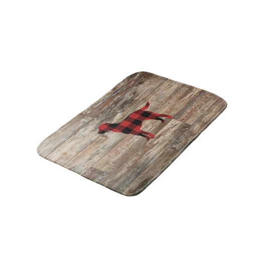 Plaid Hond Labrador Rustiek Hout Badmat (Gekanteld)
