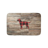 Plaid Hond Labrador Rustiek Hout Badmat (Voorkant)