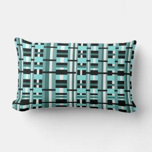 Plaid in Aqua, Wintertaling, Zwarte & Wit Kussen