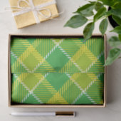 Plaid in geel en groen geometrisch patroon tissuepapier (Geschenk)