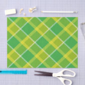 Plaid in geel en groen geometrisch patroon tissuepapier (Craft)