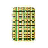 Plaid in Green, Orange & Yellow Modern Pattern Badmat (Voorkant Verticaal)