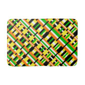 Plaid in Groen, Sinaasappel & Geel Modern Diagonal Badmat (Voorkant)