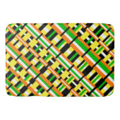 Plaid in Groen, Sinaasappel & Geel Modern Diagonal Badmat (Voorkant)