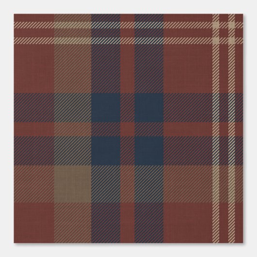 Plaid in Ruby Red and Navy Blue Behang (Voorkant)