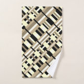 Plaid in Taupe, Tan, Zwart, Wit Modern Diagonal Bad Handdoek (Handdoek)