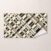 Plaid in Taupe, Tan, Zwart, Wit Modern Diagonal Bad Handdoek (Handdoek)