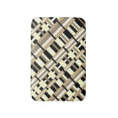 Plaid in Taupe, Tan, Zwart, Wit Modern Diagonal Badmat (Voorkant Verticaal)