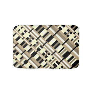 Plaid in Taupe, Tan, Zwart, Wit Modern Diagonal Badmat
