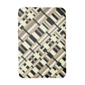 Plaid in Taupe, Tan, Zwart, Wit Modern Diagonal Badmat (Voorkant Verticaal)