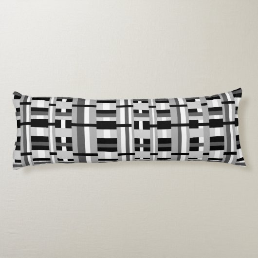Plaid in zwart wit & grijs lichaamskussen (Achterkant)