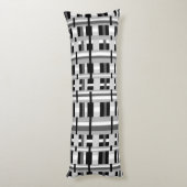 Plaid in zwart wit & grijs lichaamskussen (Achterkant (Verticaal))