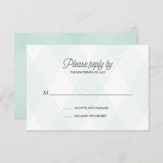 Plaid-ish bruiloft RSVP Kaart (Voorkant / Achterkant)