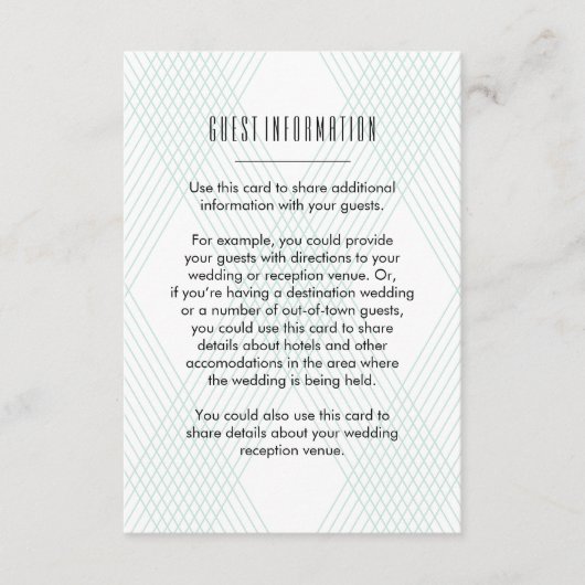 Plaid-ish Gastinformatie Kaart invoegen (Voorkant)