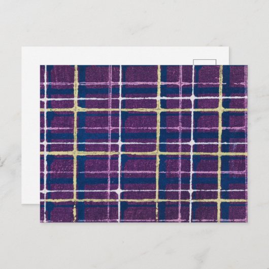 Plaid Japans houtsnede Textiel Briefkaart (Voorkant / Achterkant)